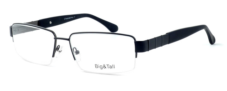 Profile View of Calabria Optical Designer Blue Light Blocking Glasses Big&Tall Style 11 in Black