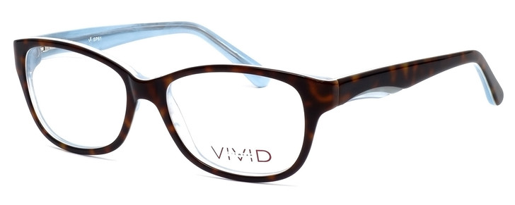 Profile View of Calabria Splash SP61 Designer Blue Light Blocking Glasses in Demi-Blue Oval 53mm