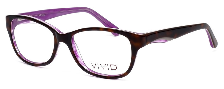 Profile View of Calabria Splash SP61 Designer Blue Light Blocking Glasses Demi-Purple Women Oval