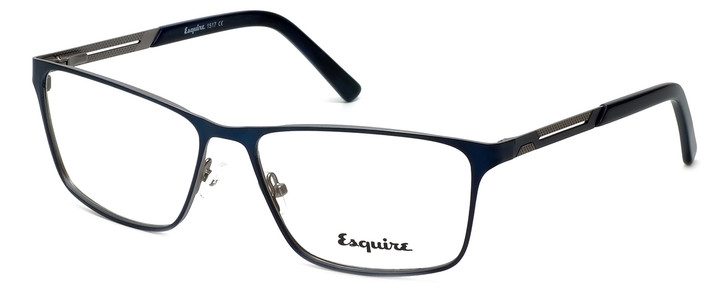Profile View of Esquire Designer Blue Light Block Glasses EQ1517 Navy 58mm Mens Rectangle 58mm