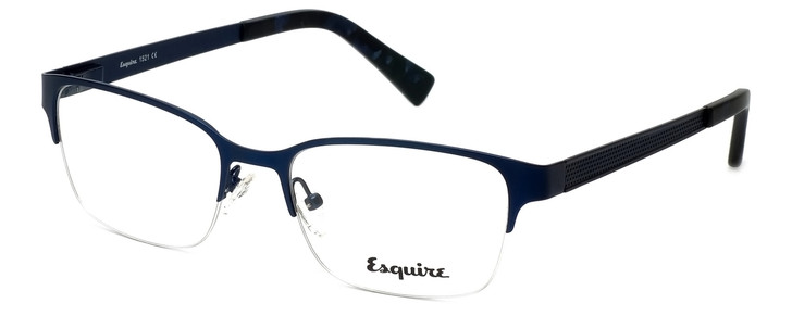 Profile View of Esquire Designer Blue Light Block Glasses EQ1521 in Satin-Navy 53mm Cateye 53mm