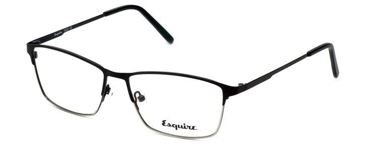 Profile View of Esquire Designer Blue Light Blocking Glasses EQ1522 in Black 55mm Square 55mm