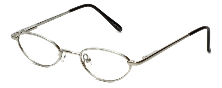 Profile View of Flex Collection Designer Blue Light Blocking Glasses FL-75 in Chrome 41mm Oval