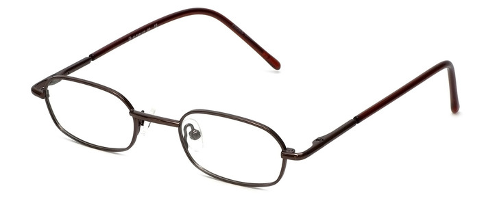 Profile View of FlexPlus Collection Designer Blue Light Blocking Glasses Model 98 in Brown 43mm