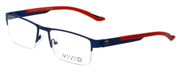 Profile View of Calabria Viv Designer Blue Light Blocking Glasses 390 in Navy 54mm Unisex 54mm