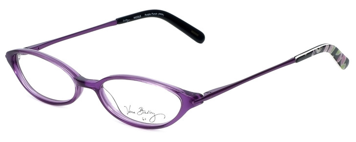 Profile View of Vera Bradley Designer Blue Light Blocking Glasses Nicole-PPP Purple-Punch 47mm