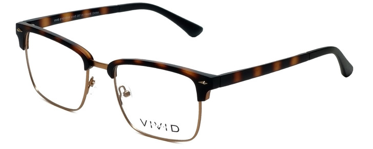 Profile View of Calabria Viv Designer Blue Light Blocking Glasses Vivid-257 in Tortoise 52mm