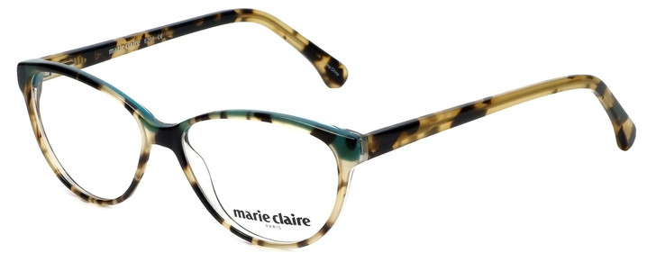 Profile View of Marie Claire Designer Blue Light Blocking Glasses MC6201-TBL Tortoise Blue 53mm