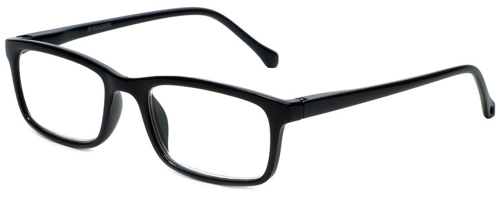 Profile View of M Readers Designer Blue Light Blocking Glasses 105-SBLK Black 52mm Unisex 52mm