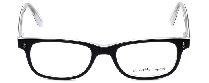 Front View of Ernest Hemingway Designer Blue Light Blocking Glasses H4617 in Black-Clear 48mm