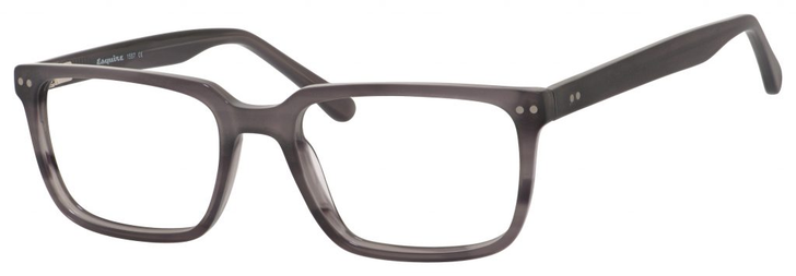 Profile View of Esquire Men's EQ1557 Progressive Lens Blue Light Glasses in Black/Grey 53mm