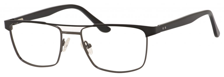 Profile View of Esquire EQ1565 Mens Progressive Lens Blue Light Glasses in Black/Gunmetal 53 mm