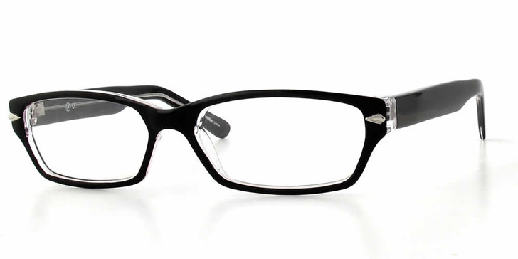 Profile View of Calabria Soho by Vivid 1000 Designer Progressive Blue Light Glasses in Black