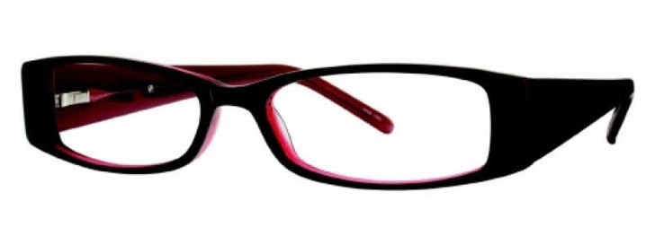 Calabria Vivid 747 Designer Progressive Lens Blue Light Glasses in Black Red