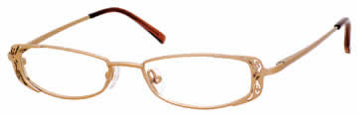 Profile View of Valerie Spencer Designer Progressive Lens Blue Light Glasses 9118 in Mocha Oval