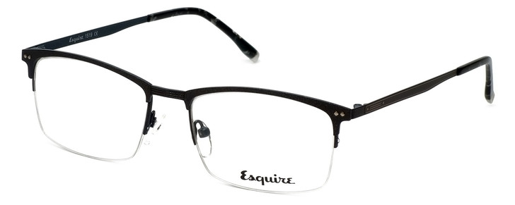 Profile View of Esquire Designer Progressive Blue Light Glasses EQ1519 in Matte-Grey-Blue 54mm