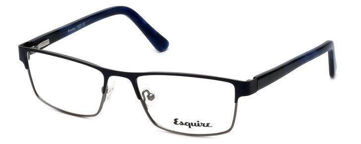 Profile View of Esquire Designer Progressive Lens Blue Light Glasses EQ1523 Navy 53mm Rectangle