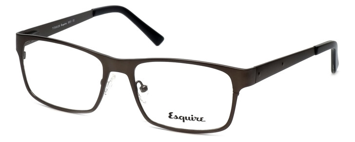 Profile View of Esquire Designer Progressive Lens Blue Light Glasses EQ8651 in Gunmetal 54mm