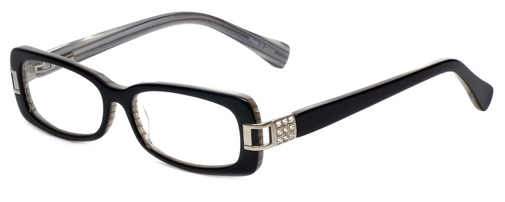 Profile View of Calabria Designer Progressive Lens Blue Light Glasses 853 Oreo Ladies Oval 56mm