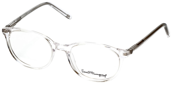 Profile View of Ernest Hemingway Designer Progressive Lens Blue Light Glasses 4677 in Crystal