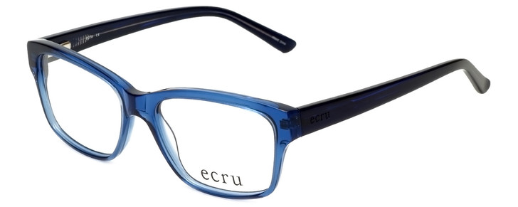 Profile View of Ecru Designer Progressive Lens Blue Light Glasses Collins-038 Blue 53mm Square