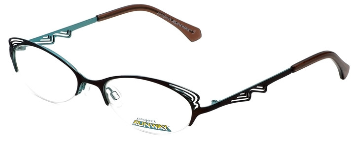 Profile View of Project Runway Cateye Progressive Blue Light Glasses PR122M-171 Brown Aqua 52mm