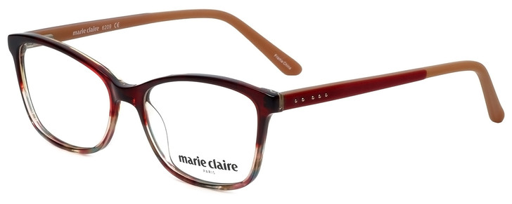 Profile View of Marie Claire Designer Progressive Blue Light Glasses MC6209-REA Red Amber 52mm