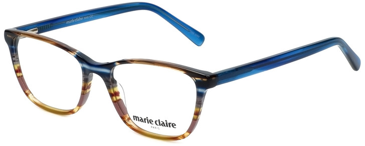 Profile View of Marie Claire Progressive Blue Light Glasses MC6245-IST Indigo Stripe Square 52mm