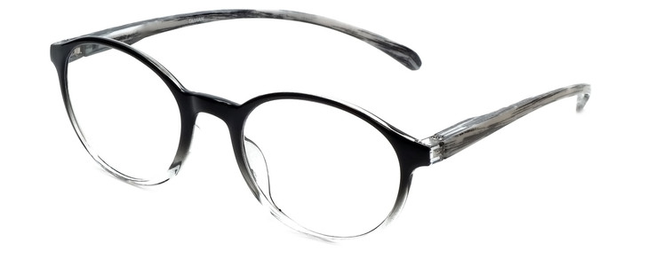 Profile View of Calabria R770 Neck Hanging Designer Blue Light Blocking Glasses Oval Black 57 mm