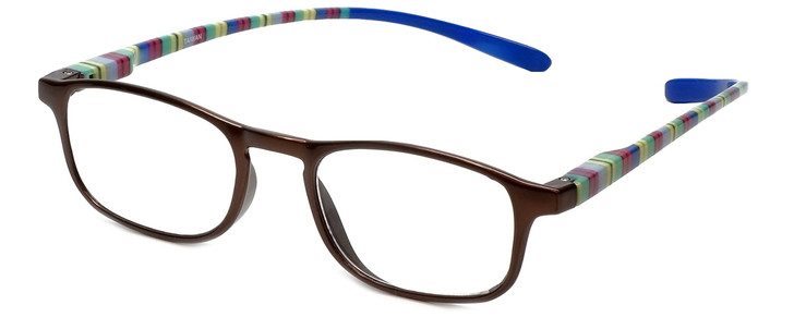 Calabria R771 Neck Hanging Designer Blue Light Blocking Glasses Oval Brown 58 mm
