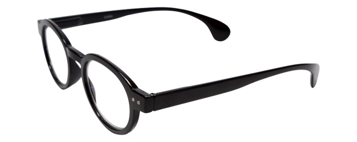 Profile View of Calabria Elite Designer Blue Light Blocking Glasses R217 Professor 46mm in Black