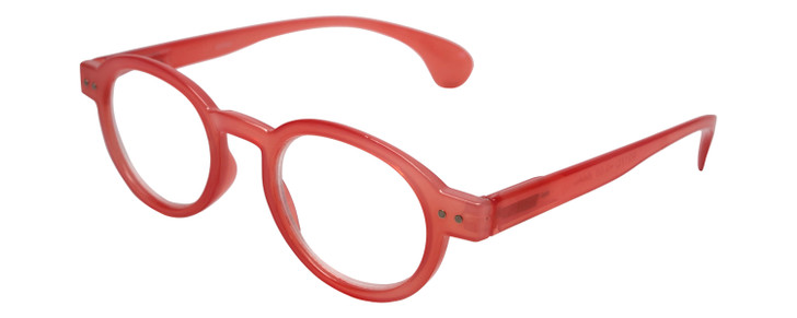 Profile View of Calabria Elite Designer Progressive Blue Light Glasses R217 Professor 46 mm Pink