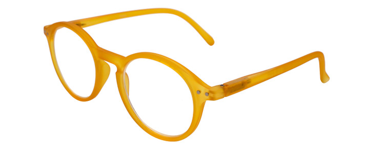 Profile View of Calabria Elite Designer Progressive Blue Light Glasses ZT1662 Round Yellow 48 mm