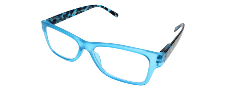 Profile View of Calabria Morgan Rectangular Progressive Blue Light Glasses 52mm Teal Frost Green