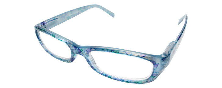 Profile View of Calabria Dora Round&Oval Designer Blue Light Blocking Glasses 50 mm in Blueberry