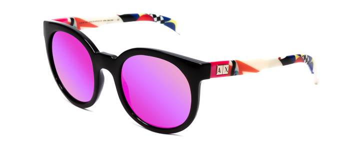 Armani Exchange AX4057S Sunglasses Black Red White Blue/Grey Purple Mirror 53 mm