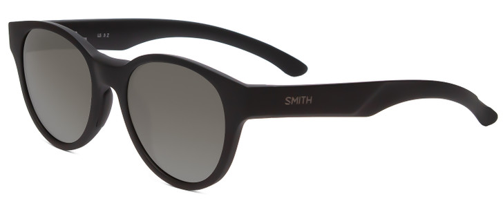 Smith Optics Snare Unisex Round Polarized Sunglasses Matte Black/Gray Green 51mm