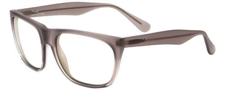 Profile View of Smith Optics Tioga Designer Single Vision Prescription Rx Eyeglasses in Smoke Split Grey Crystal Fade Unisex Square Full Rim Acetate 58 mm