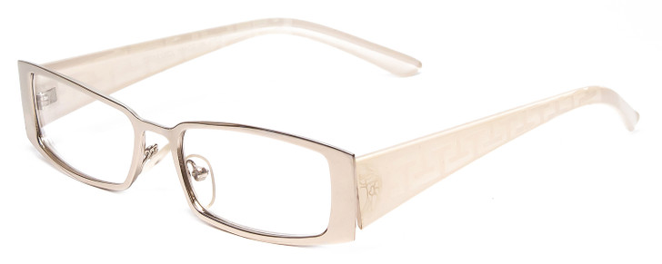 Calabria Opti Clear 3413 Designer Blue Light Glasses Gun Metal Silver White 52mm