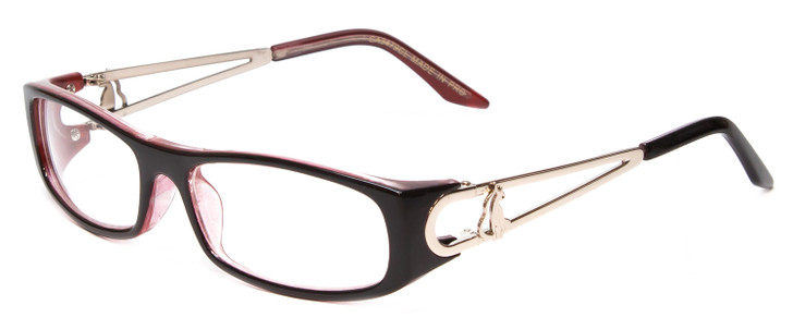 Calabria Opti Clear 3479 PETITE Ladies Oval Blue Light Glasses in Black Red 51mm