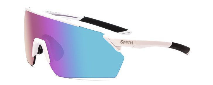 Smith Ruckus Wrap Sunglasses White w/ Chromapop Violet Mirror PLUS Rose Red Lens