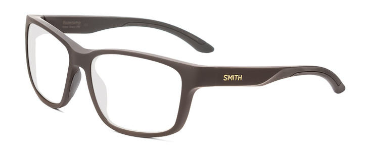 Profile View of Smith Optics Basecamp Designer Bi-Focal Prescription Rx Eyeglasses in Matte Gravy Grey Unisex Square Full Rim Acetate 58 mm