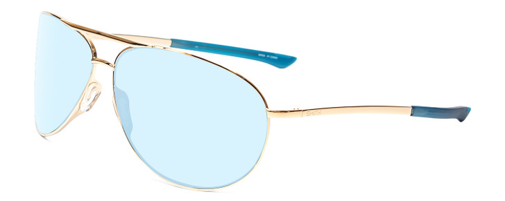 Profile View of Smith Optics Serpico 2 Designer Blue Light Blocking Eyeglasses in Gold Unisex Aviator Full Rim Metal 65 mm