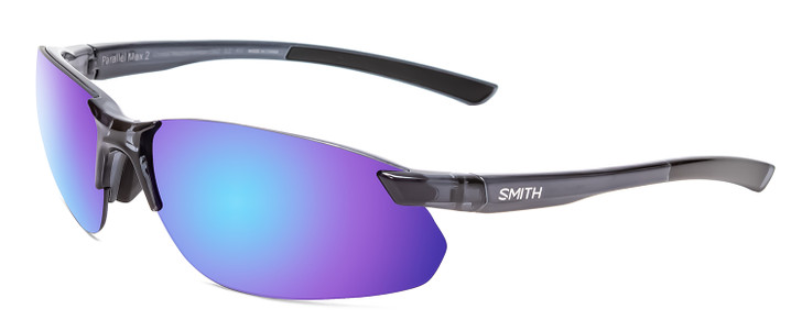 Smith Parallel Max 2 Sunglass Black Grey/Carb Polarized Blue Mirror&Ignitor Rose