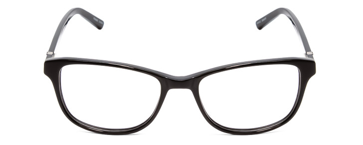 Front View of Jones New York J759 Designer Single Vision Prescription Rx Eyeglasses in Gloss Black Unisex Classic Full Rim Acetate 52 mm