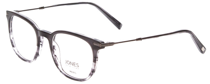 Profile View of Jones New York J531 Designer Reading Eye Glasses with Custom Cut Powered Lenses in Grey Marble Fade Unisex Oval Full Rim Acetate 51 mm