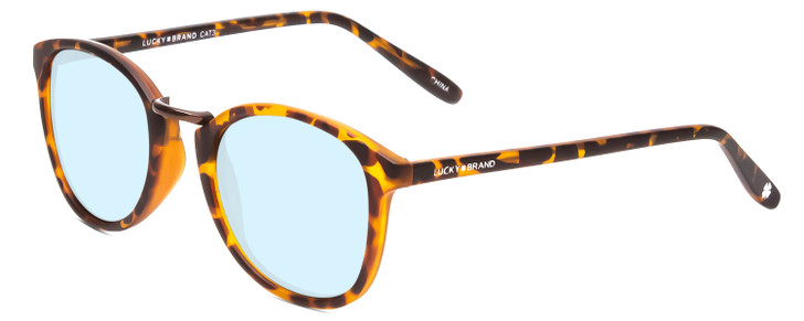 Lucky INDIO Unisex Designer Blue Light Eyeglasses Round Tortoise Brown Gold 50mm