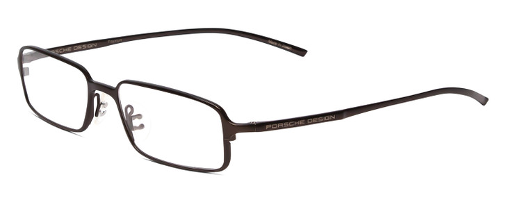 Profile View of Porsche Designs P8185-A Unisex Designer Reading Glasses in Black Titanium 52 mm