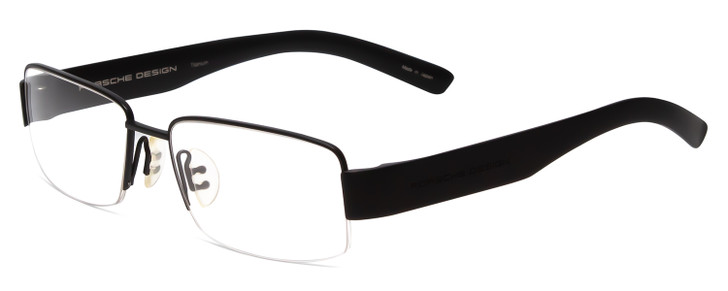 Profile View of Porsche Designs P8203-B Unisex Semi-Rimless Designer Reading Glasses Black 54 mm