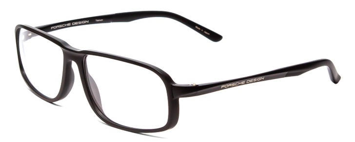 Profile View of Porsche Designs P8229-A Designer Single Vision Prescription Rx Eyeglasses in Black Unisex Oval Full Rim Titanium 57 mm